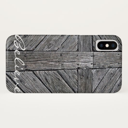 Christelijk dwars door elkaar lopend houtmonogram Case-Mate iPhone case (Achterkant (horizontaal))