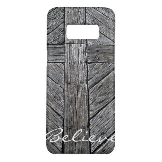 Christelijk dwars door elkaar lopend houtmonogram Case-Mate samsung galaxy s8 hoesje