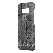 Christelijk dwars door elkaar lopend houtmonogram Case-Mate samsung galaxy hoesje (Achterkant/links)