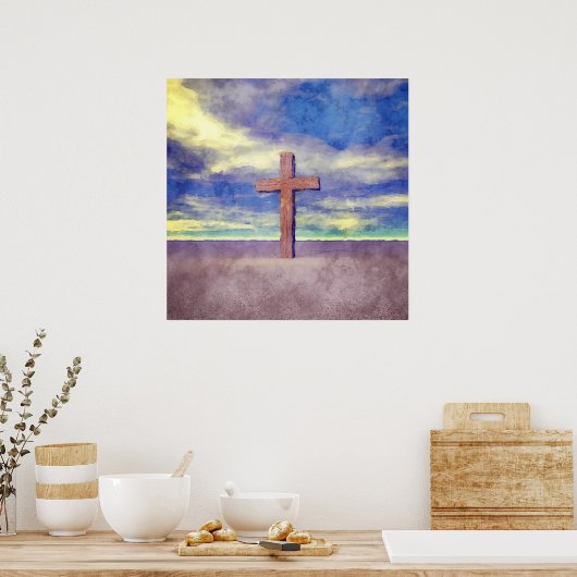 Christelijk dwarslandschap poster (Keuken)