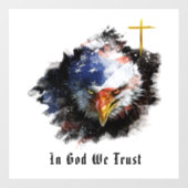 *~* Christelijk Eagle Cross Patriot USA Flag AP16 Raamsticker (Vel)