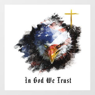 *~* Christelijk Eagle Cross Patriot USA Flag AP16 Raamsticker