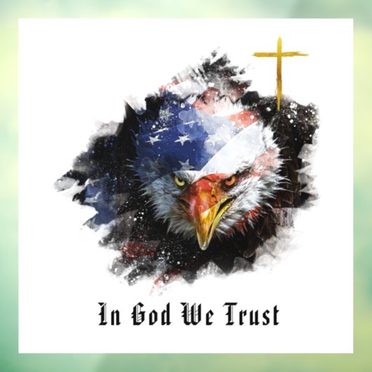 *~* Christelijk Eagle Cross Patriot USA Flag AP16 Raamsticker (Vel 3)