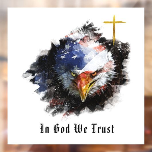*~* Christelijk Eagle Cross Patriot USA Flag AP16 Raamsticker (Vel 2)