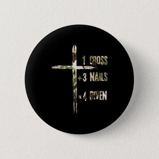 Christelijk Een Kruis Plus Drie Spijkers Is Vergif Ronde Button 5,7 Cm (Voorkant)
