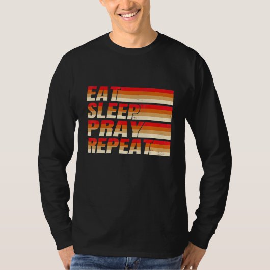 Christelijk Eet Liefde Bidden Herhalen T-shirt (Voorkant)
