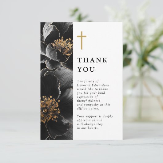 Christelijk Elegant Bloemenviering van het Leven F Bedankkaart (Staand voorkant)