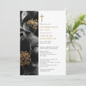 Christelijk Elegant Bloemenviering van het Leven F Kaart (Staand voorkant)