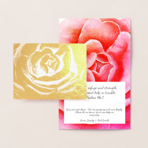 Christelijk Elegant Gold Religious Floral Monogram Folie Kaarten