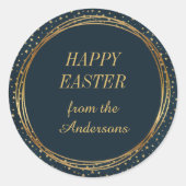 Christelijk Elegant Gold Star Custom Happy Easter Ronde Sticker (Voorkant)