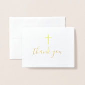 Christelijk elegante script bedankje folie kaarten (Voorkant met envelop)