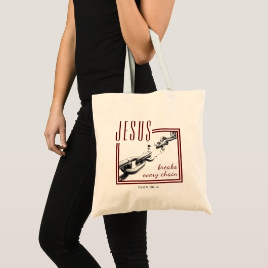 Christelijk | Elke keten breken | NAAM VAN JESUS Tote Bag (Voorkant (product))