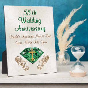 Christelijk Emerald 55 Wedding Jubileum Gift Idea Fotoplaat