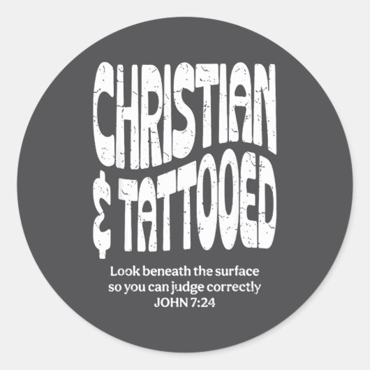 Christelijk En Getatoeëerd Ronde Sticker (Voorkant)