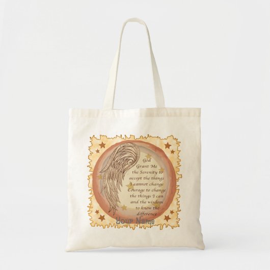 Christelijk Engel Serenity Gebed Tote Bag (Voorkant)