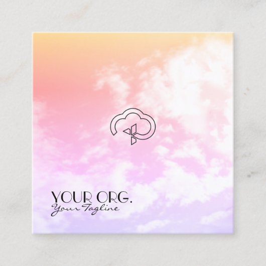 Christelijk etherisch leven, dwars en cloud vierkante visitekaartje (Voorkant)