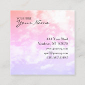 Christelijk etherisch leven, dwars en cloud vierkante visitekaartje (Achterkant)