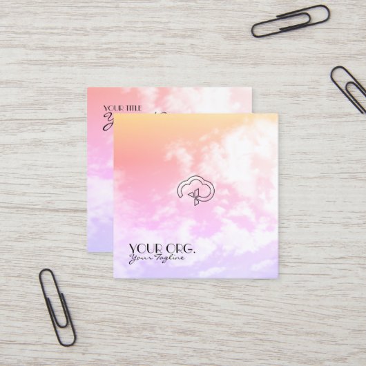 Christelijk etherisch leven, dwars en cloud vierkante visitekaartje (Voorkant / Achterkant in situ)