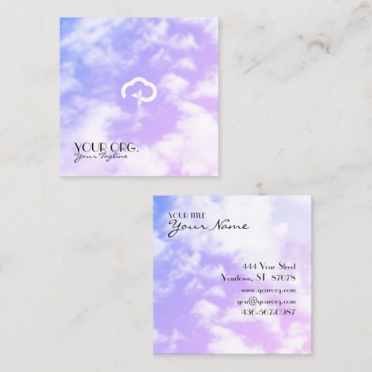 Christelijk etherisch leven, dwars en cloud vierkante visitekaartje (Voorkant / Achterkant)