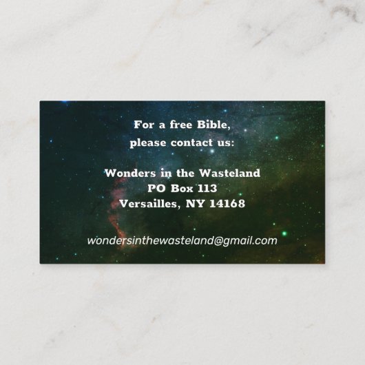 Christelijk Evangelie ABC's Romans Road KJV Bible Visitekaartje (Achterkant)