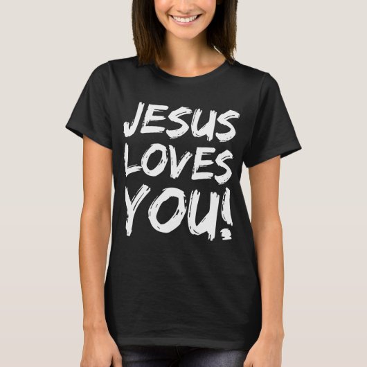 Christelijk Evangelisme Gift for Men Jesus houdt v T-shirt (Voorkant)