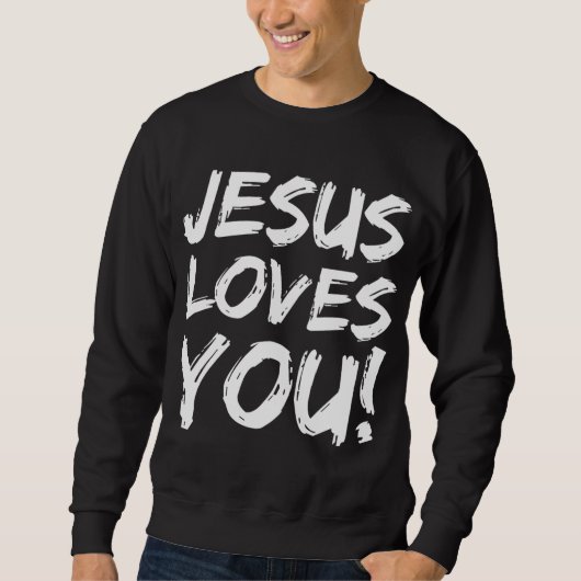 Christelijk Evangelisme Gift for Men Jesus houdt v Trui (Voorkant)