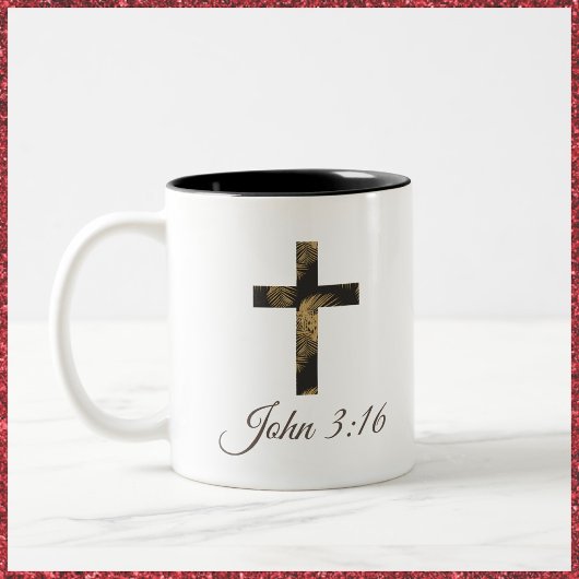 Christelijk evangelkruis tweekleurige koffiemok