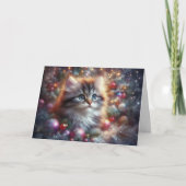 Christelijk Faith Cat Lover Schattige Kerst Feestdagen Kaart (Voorkant)