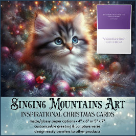 Christelijk Faith Cat Lover Schattige Kerst Feestdagen Kaart