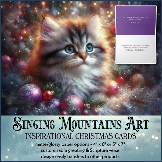 Christelijk Faith Cat Lover Schattige Kerst Feestdagen Kaart