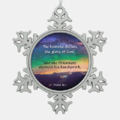 Christelijk Faith Galaxy Psalm Verse Kerst Tin Sneeuwvlok Ornament (Voorkant)