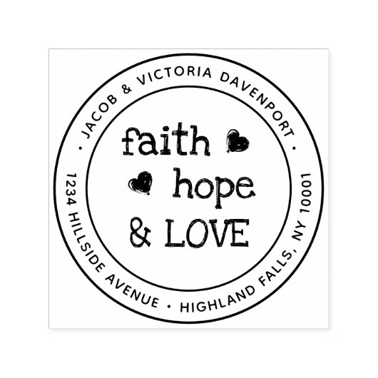 Christelijk Faith Hope Love Return-adres Zelfinktende Stempel (Design)