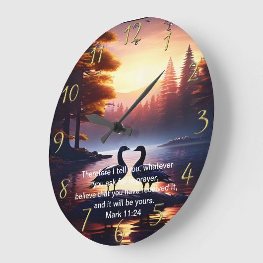 Christelijk Faith kruis met Mark 11:24 Grote Klok (Hoek)