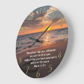 Christelijk Faith kruis met Mark 11:24 Grote Klok (Hoek)