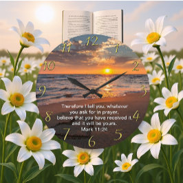 Christelijk Faith kruis met Mark 11:24 Grote Klok