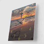 Christelijk Faith kruis met Mark 11:24 Vierkante Klok (Hoek)