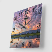 Christelijk Faith kruis met Psalm 25:12 Vierkante Klok (Hoek)