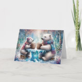 Christelijk Faith Polar Beer Vrienden Kerst Feestdagen Kaart (Voorkant)