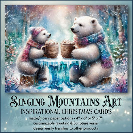 Christelijk Faith Polar Beer Vrienden Kerst Feestdagen Kaart