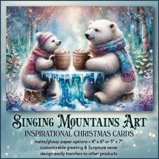 Christelijk Faith Polar Beer Vrienden Kerst Feestdagen Kaart