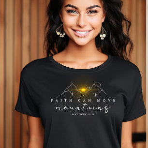 Christelijk Faith Sunrise in Mountains Wit Script T-shirt