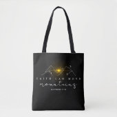 Christelijk Faith Sunrise in Mountains Wit Script Tote Bag (Voorkant)