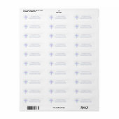 Christelijk Floral Cross Grey Script Retouradres Etiket (Full Sheet)