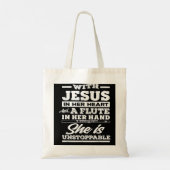 Christelijk flute Player-cadeautje voor vrouwelijk Tote Bag (Achterkant)