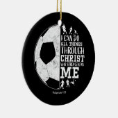 Christelijk Football alles wat ik kan doen Keramisch Ornament (Rechts)