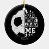 Christelijk Football alles wat ik kan doen Keramisch Ornament (Achterkant)