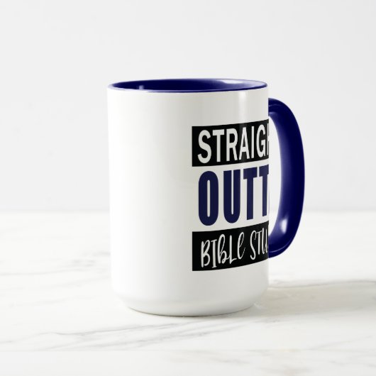 Christelijk Funny Bible Studie Quote Navy Blue Mok (Voorkant rechts)