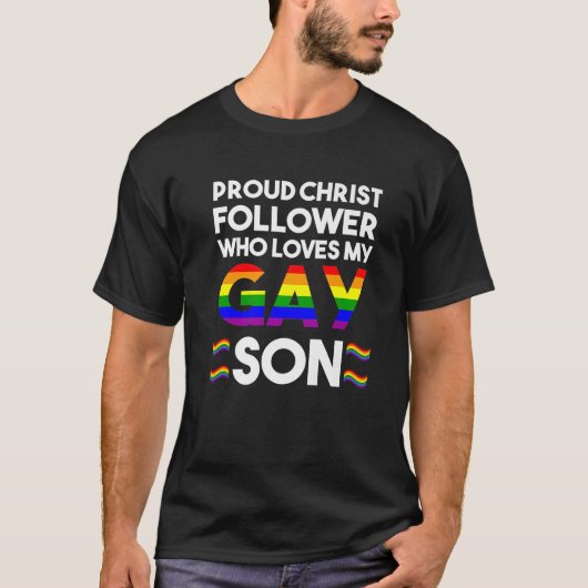 Christelijk gay pride Shirt trots papa van een gay (Voorkant)