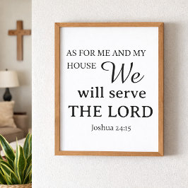 Christelijk gebed Jozua 24:15 sjabloon Poster