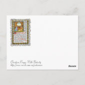 Christelijk gebed met nativiteit briefkaart (Achterkant)